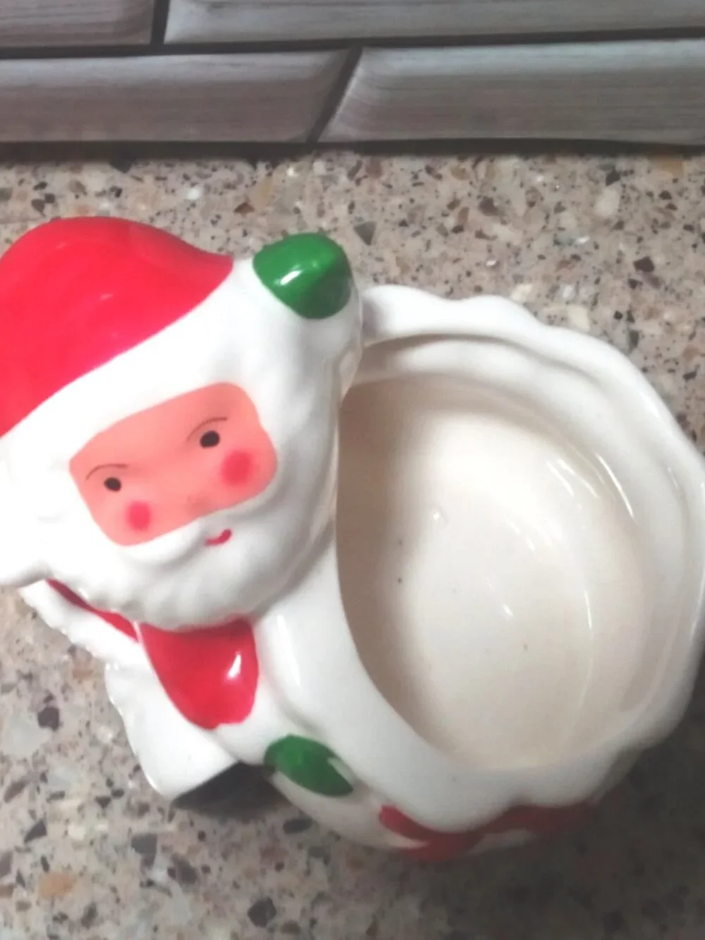 Vintage Ceramic Santa with Toy Bag Votive Candle Holder